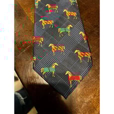 VINTAGE 100% Silk Tie Made for the 2000 Arkansas Derby Horse Print Tie [EXCELLEN