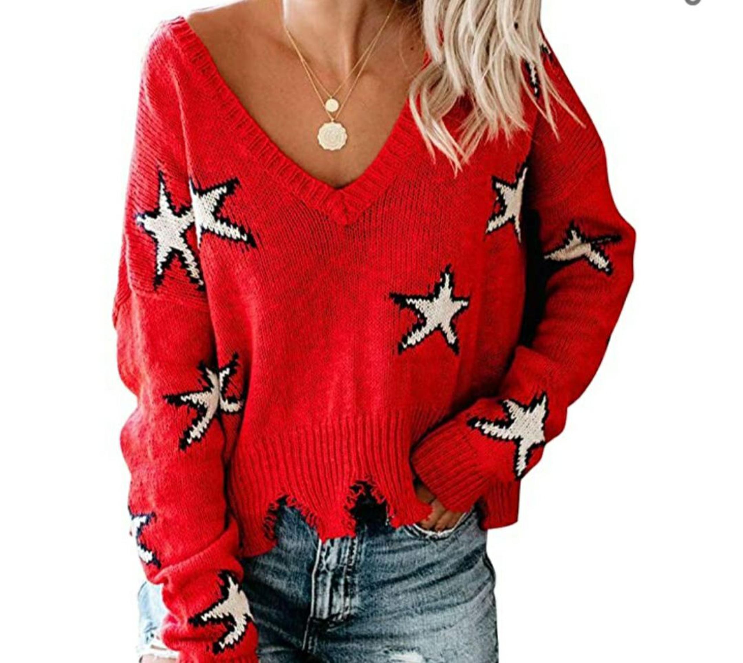 Long Sleeve V-Neck Sweater sz S - XL