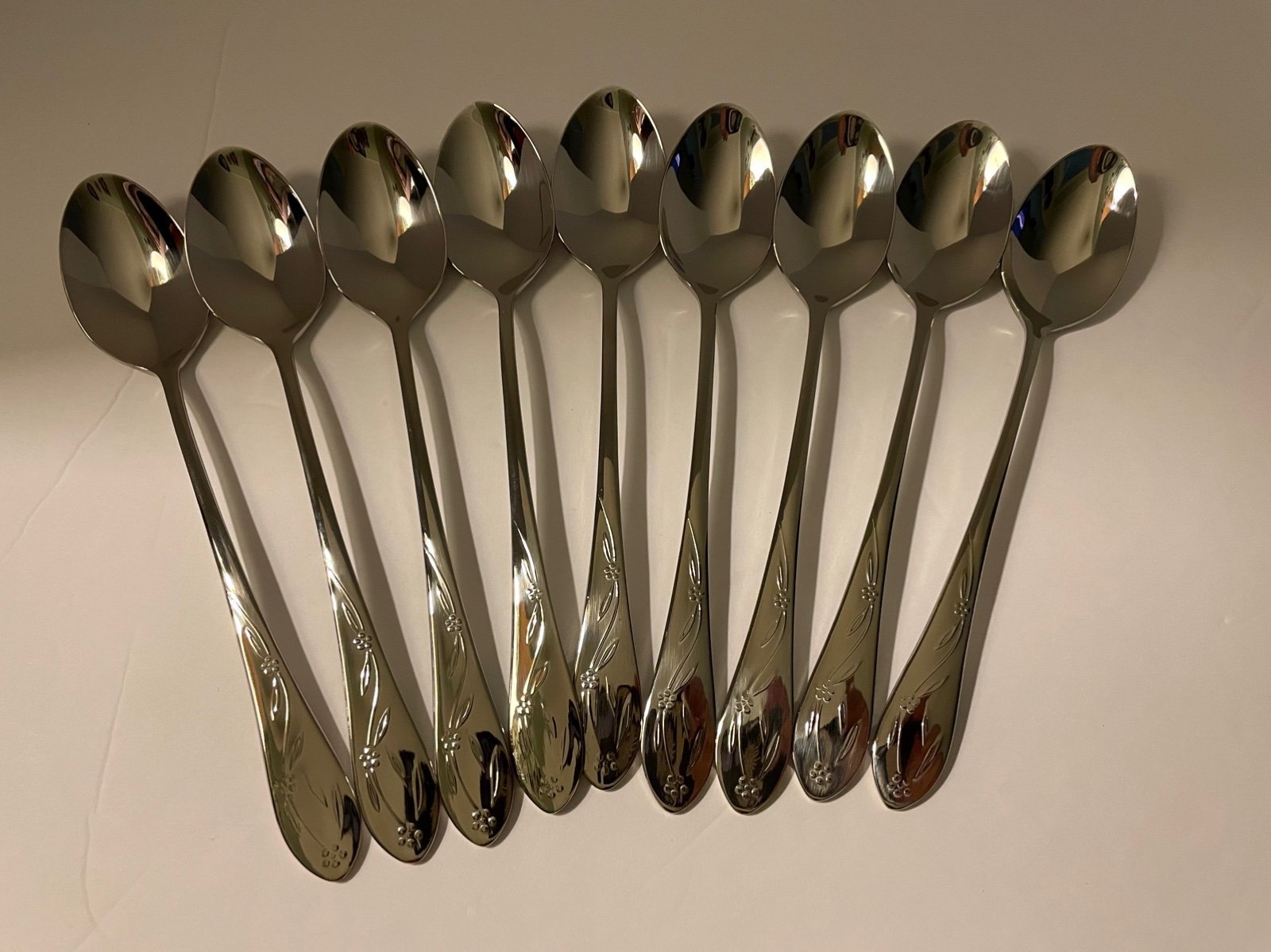 Temptations 9- Ice tea Spoons 18/10 Stainess Flatware NWOT