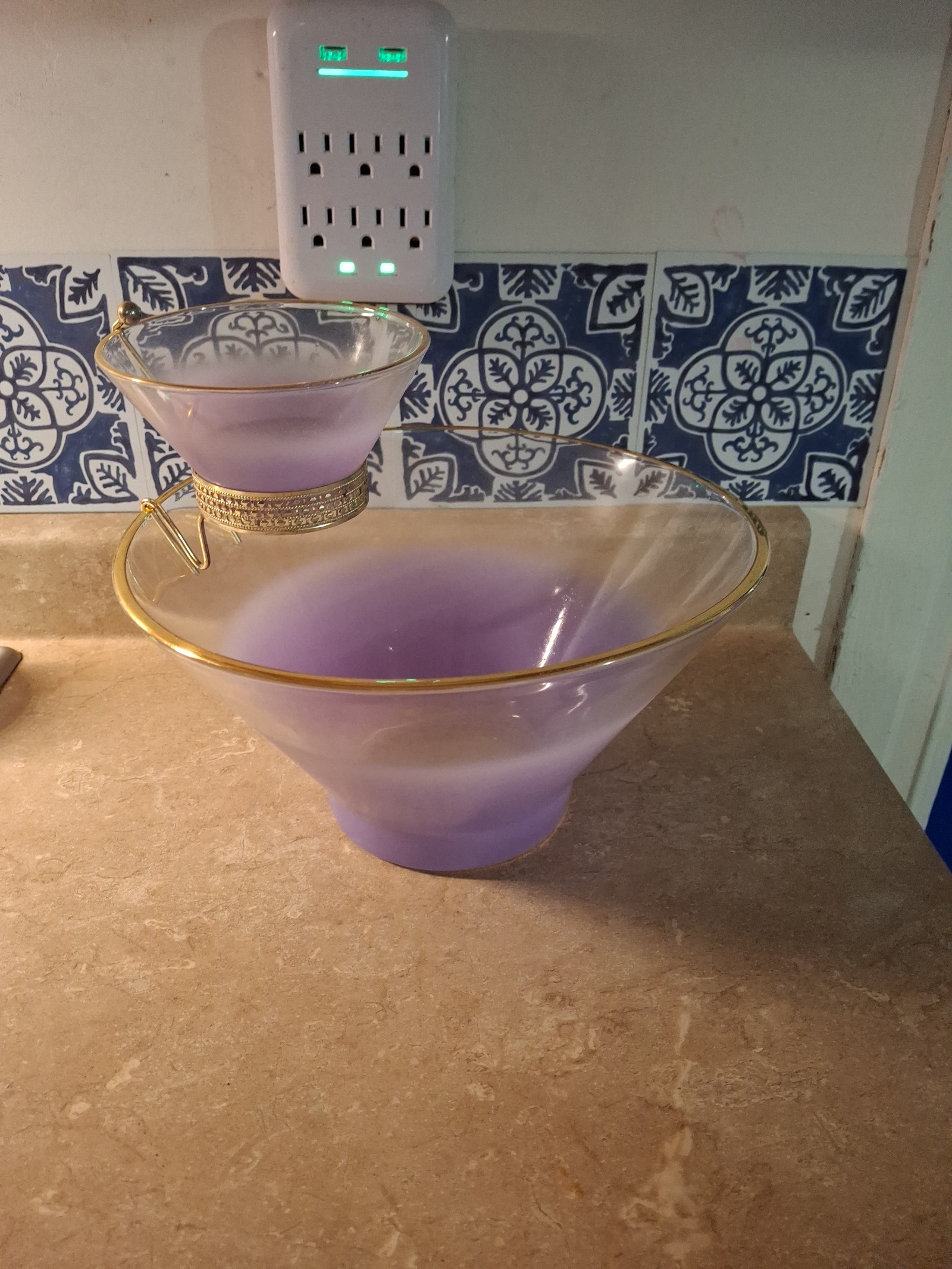 MCM Blendo pastel purple frosted chip and dip set