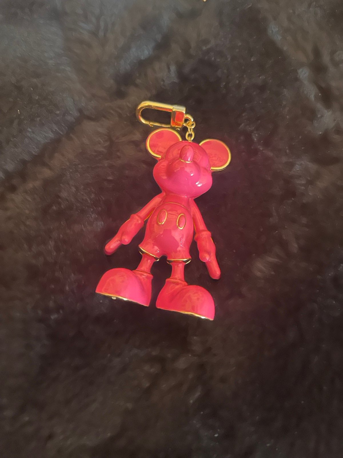 Disney x baublebar neon hot pink mickey mouse bag charm/keychain nip/nwt nib