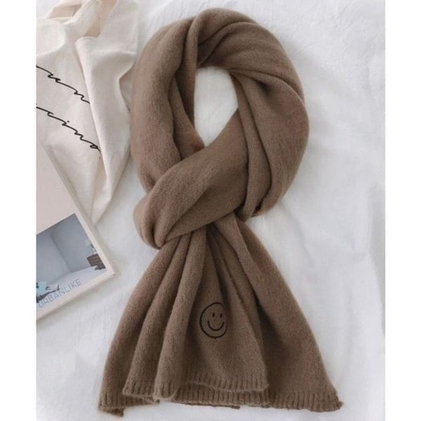 Smiley Face Scarves In Brown
