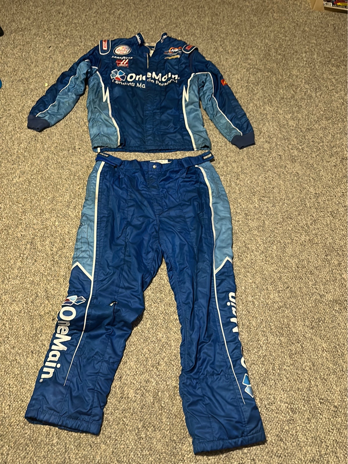 Elliott Sadler autographed, raced, used pit crew fire suit by JR Motorsport