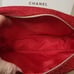 CHANEL COSMETIC BAG RED/GOLD GLITTER WIITH ORIGINAL BOX, CHAIN AND BAG TASSLE