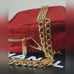 CHANEL COSMETIC BAG RED/GOLD GLITTER WIITH ORIGINAL BOX, CHAIN AND BAG TASSLE