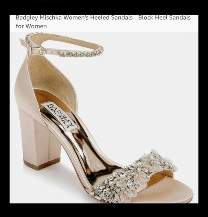 Ladies Size 10 Rhinestone and Satin Embellished Heeled Sandals