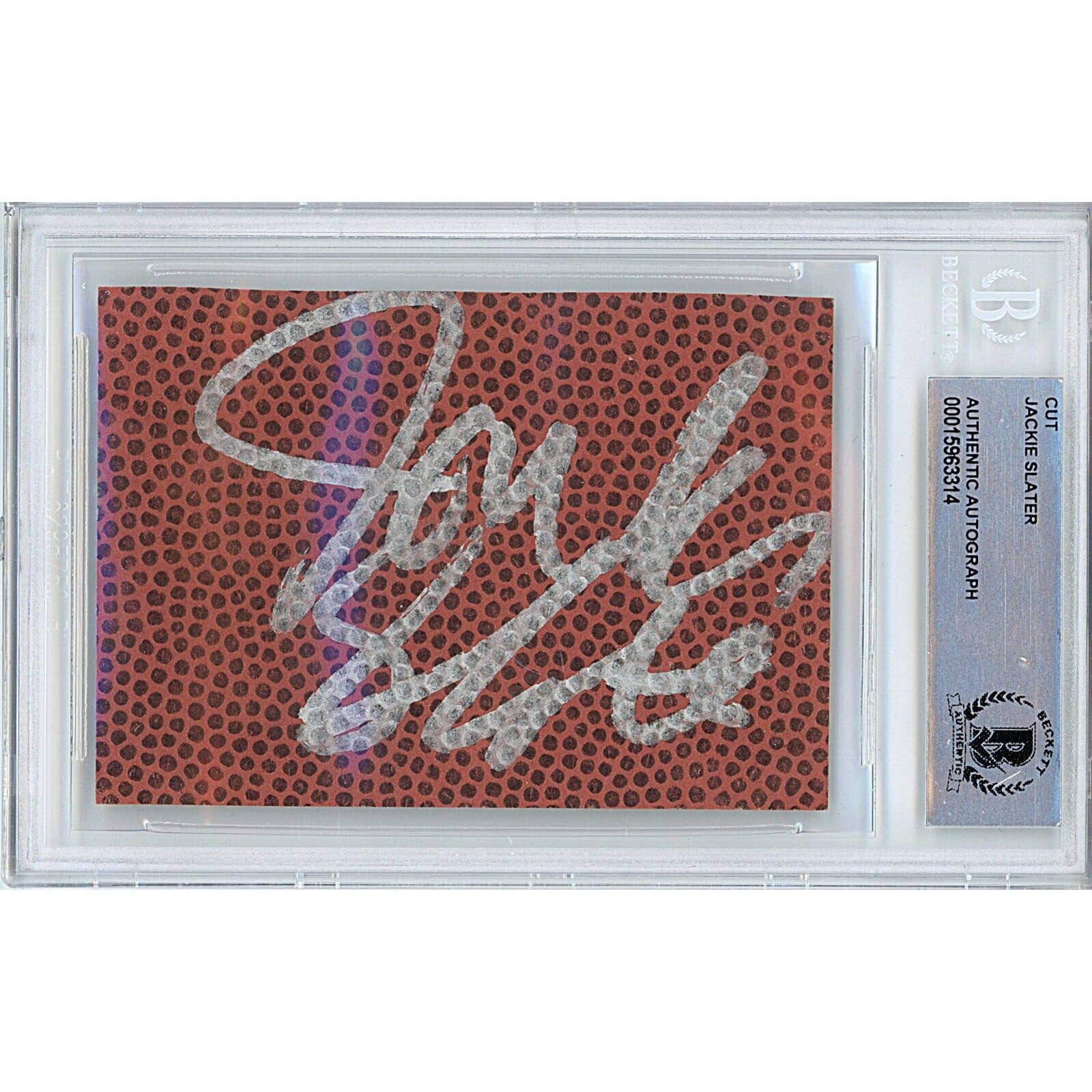 Jackie Slater Signed Football Cut Los Angeles Rams Beckett Authentic Autograph