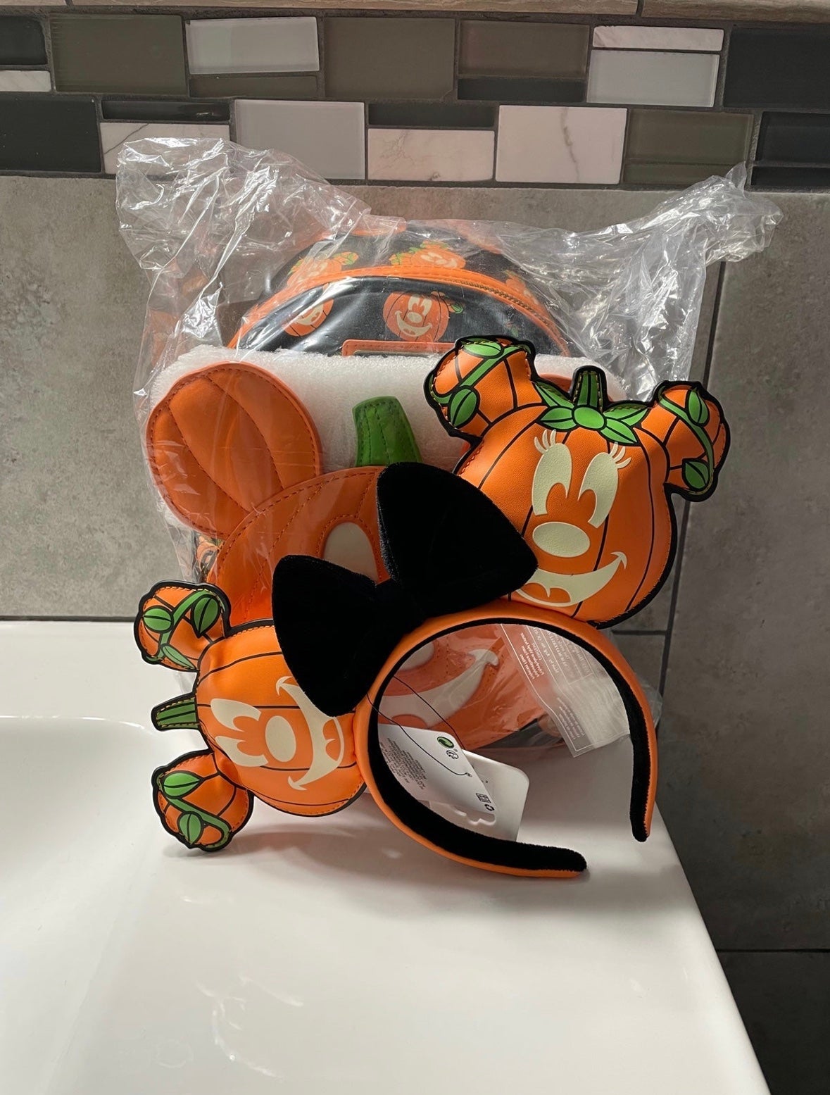 Loungefly Disney Halloween Pumpkin Glow in the Dark Bundle