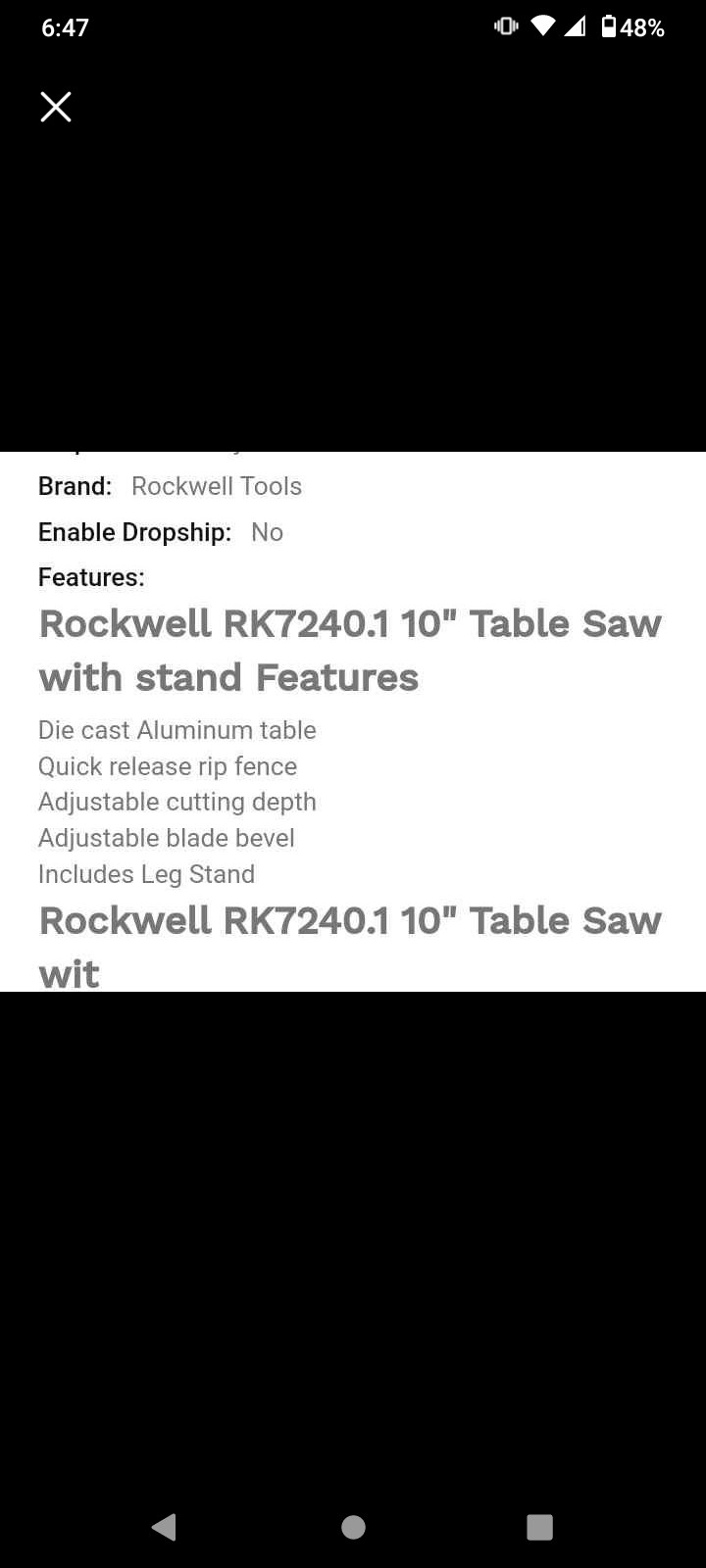 Rockwell series 10 table saw