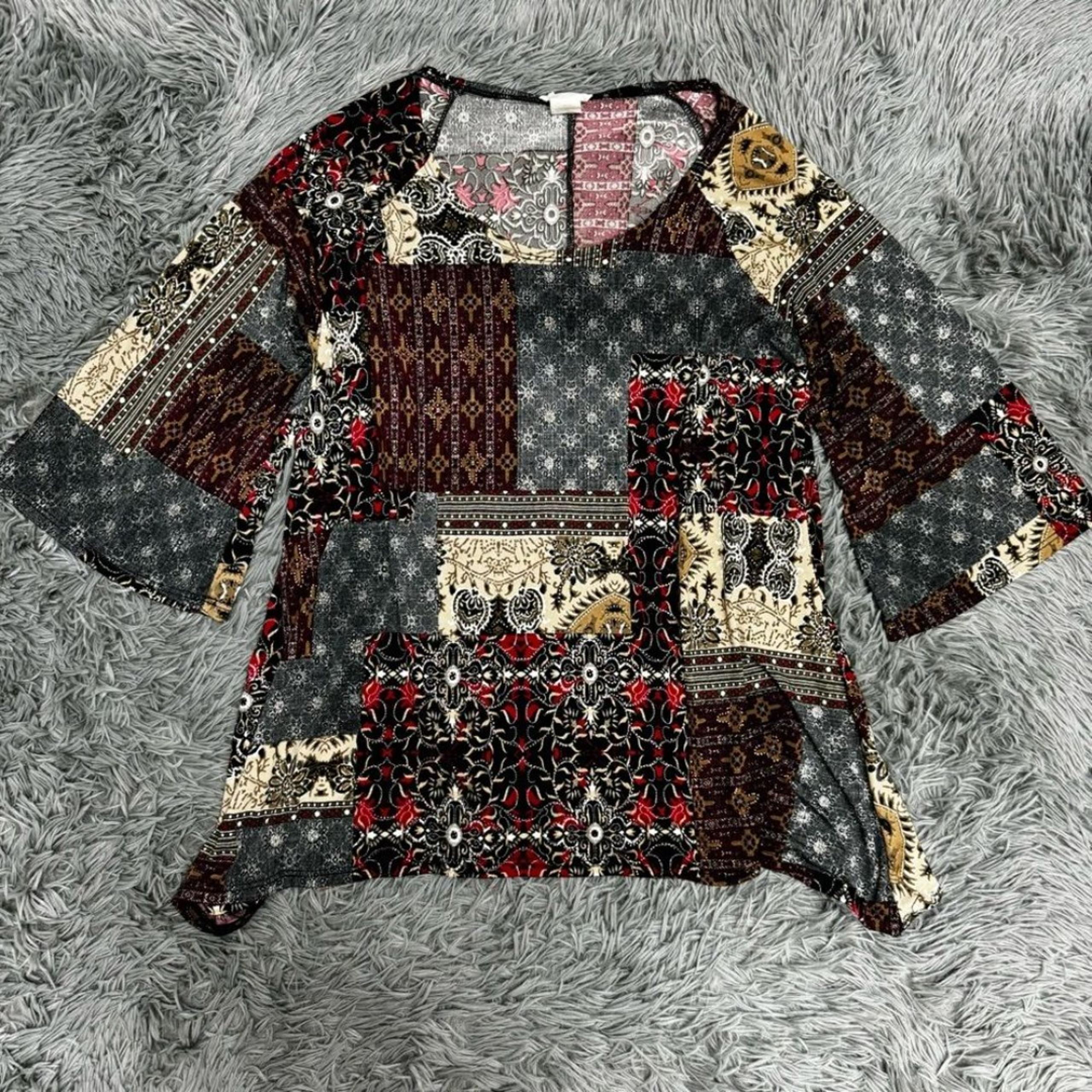 Brittney Black Quarter Sleeve Shirt Size Medium