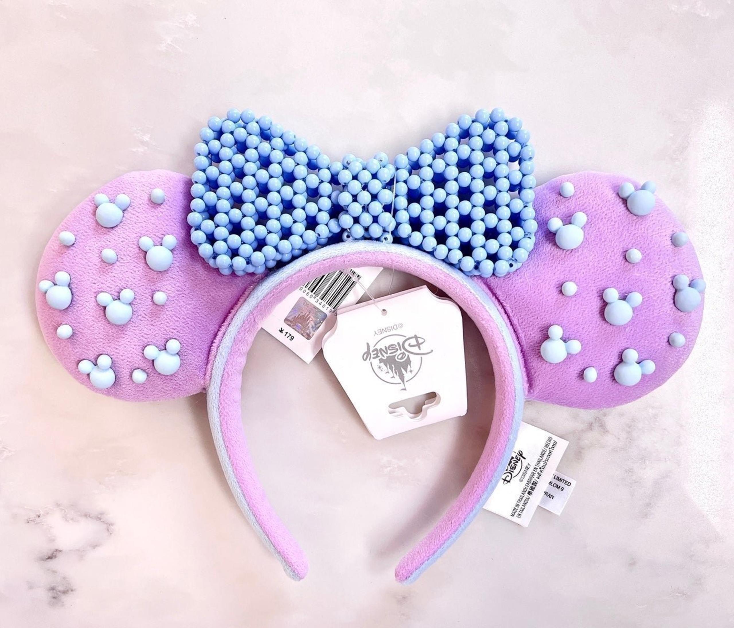 Disney pink with blue beads bow ears