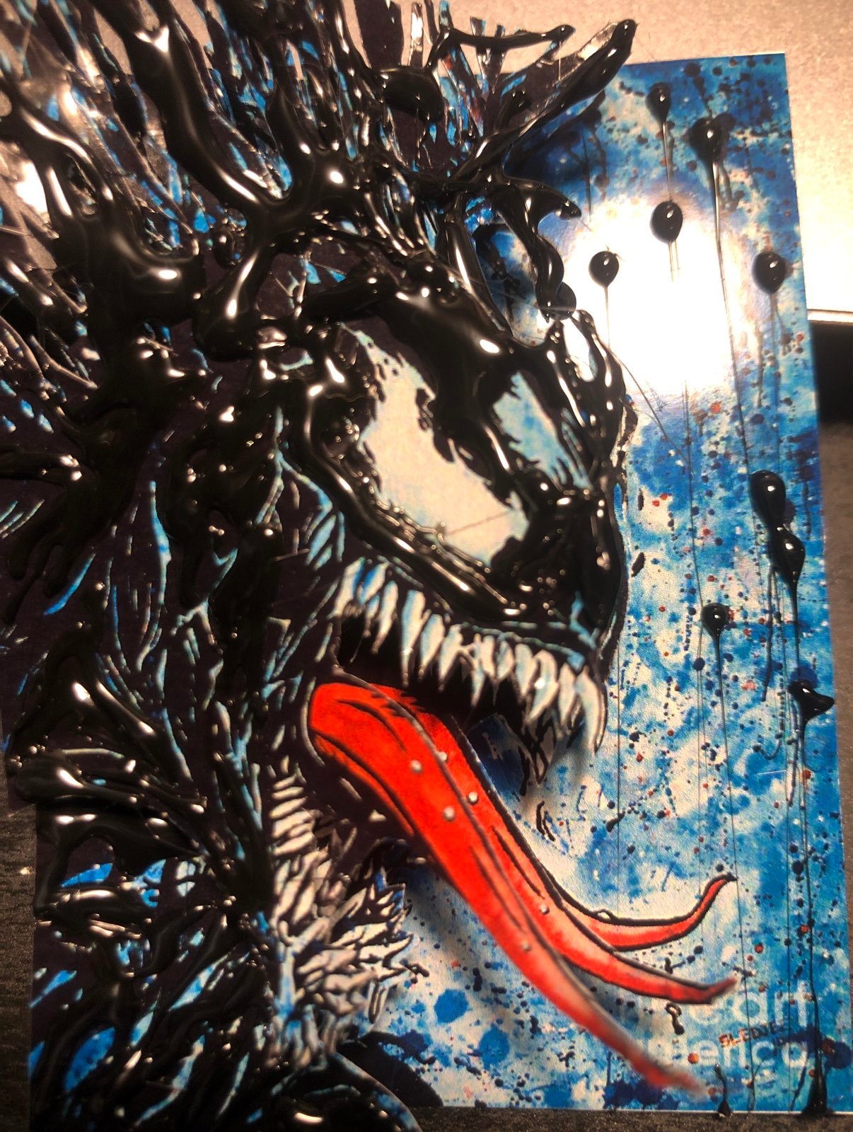 Venom card #3 sculpted card art 3-d