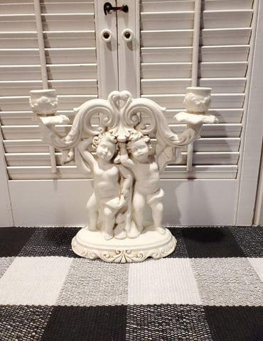 Antique Cherub Candelabra Italy