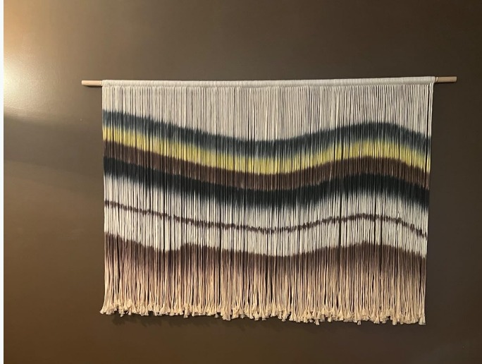 Flber Macrame Wall Hanging Macrame Wall Decor Large-Scale Tie-Dye