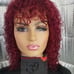 100% human hair water wave red wig