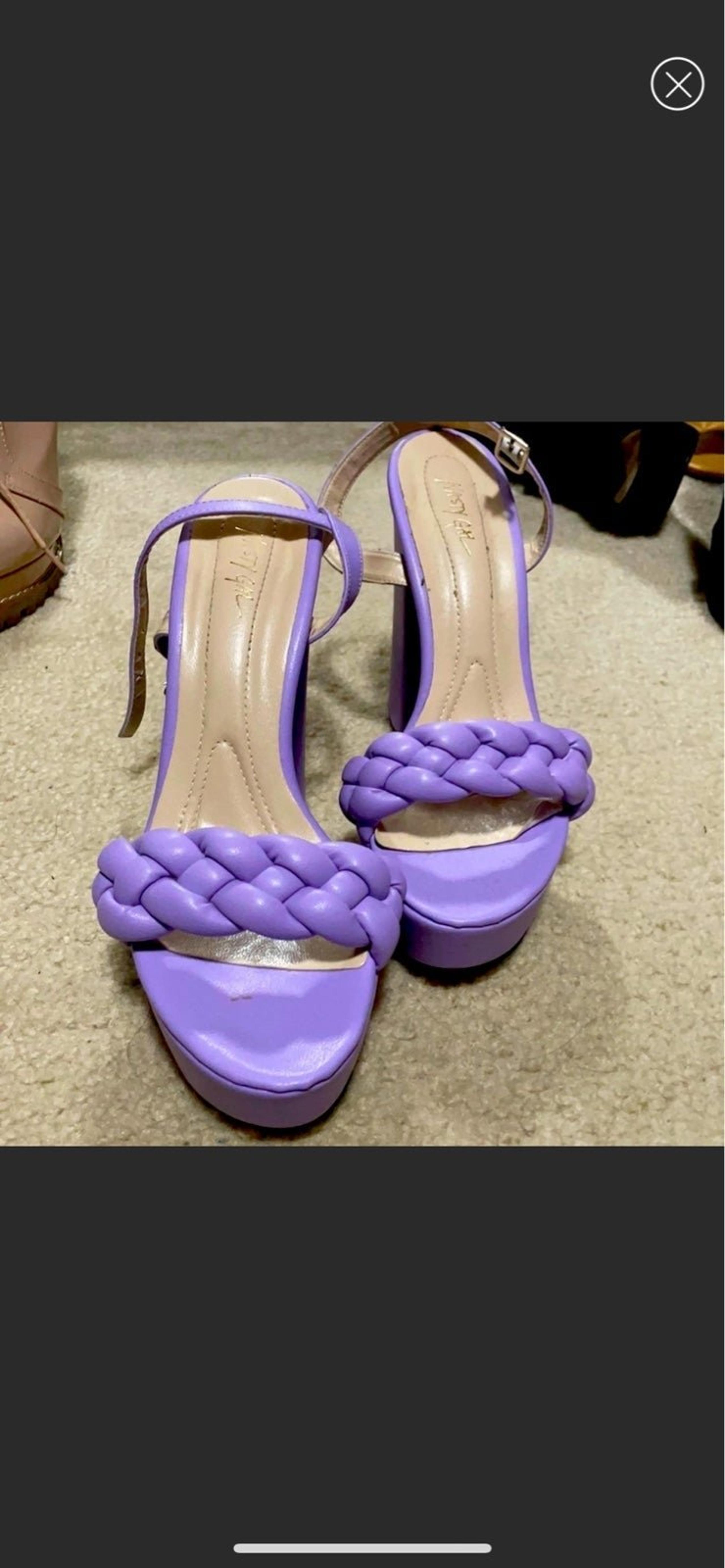 Purple braided thick nasty gal pumps heels- WORN ONCE