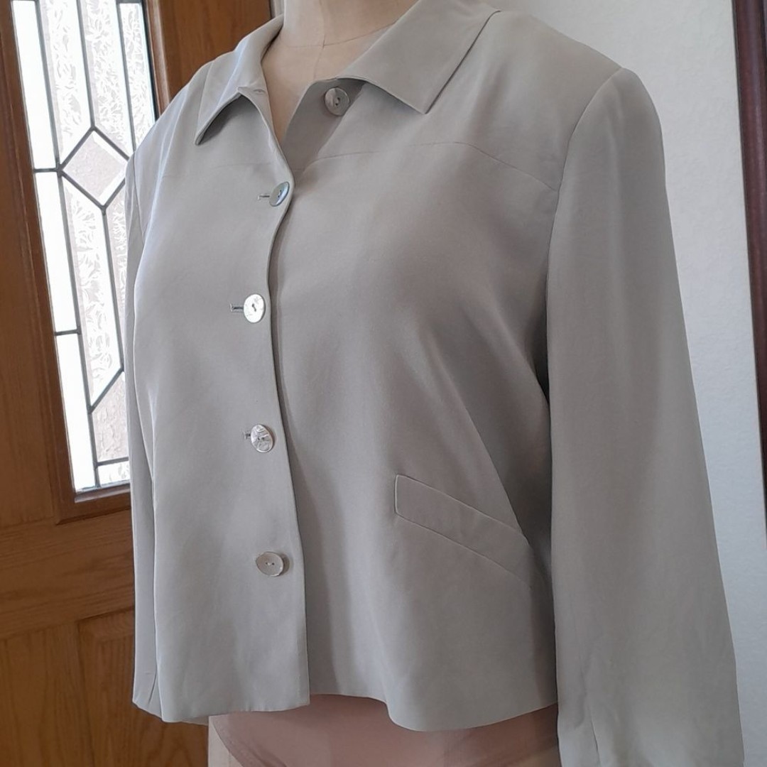 Due Per Due Vintage Button Up Silk Jacket