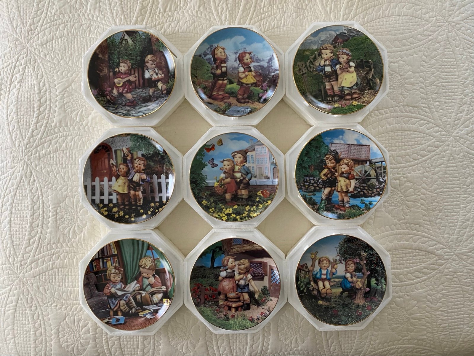 Vintage M. J. Hummel Little Champanions Collectable Plates - New,  Set of 9.