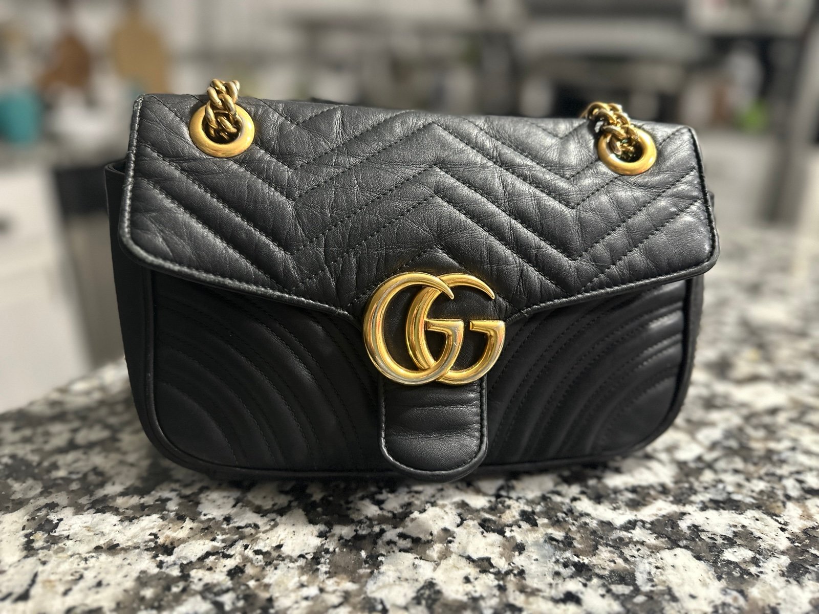Authentic Gucci GG Marmont Black Small purse