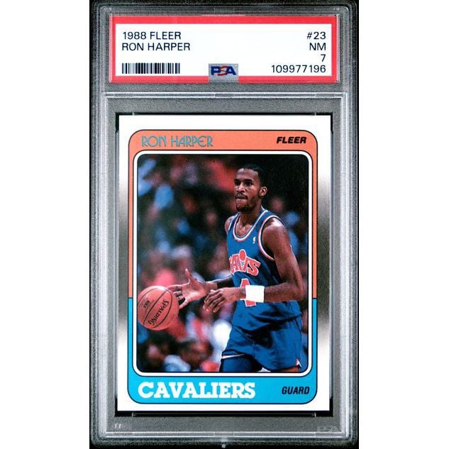 Graded 1988 Fleer Ron Harper #23 2nd Year Card PSA 7 NM
