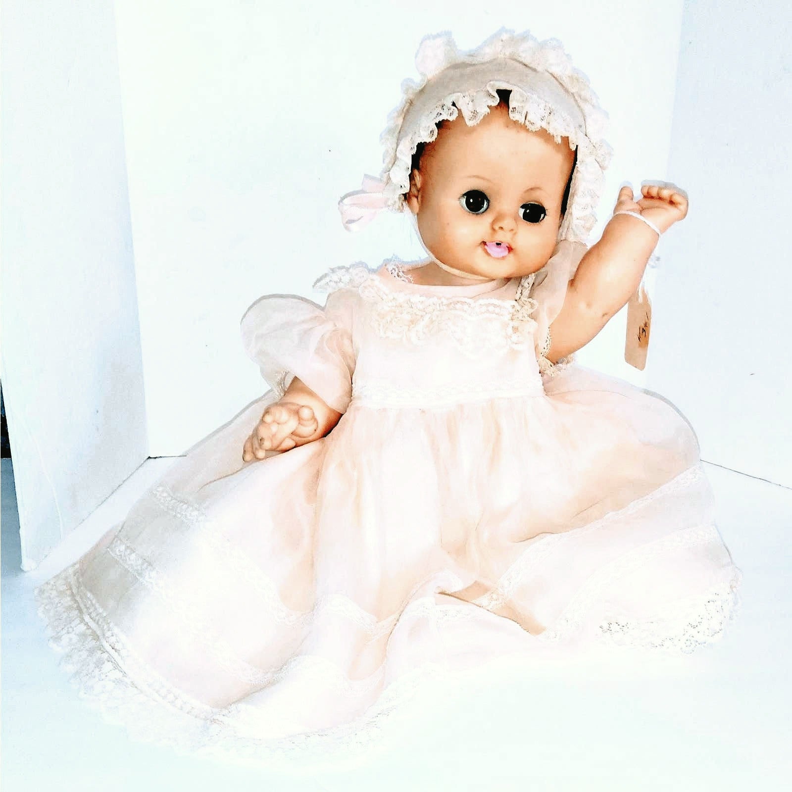 16" 1960 Madame Alexander Brown Eyed All Vinyl Baby Doll