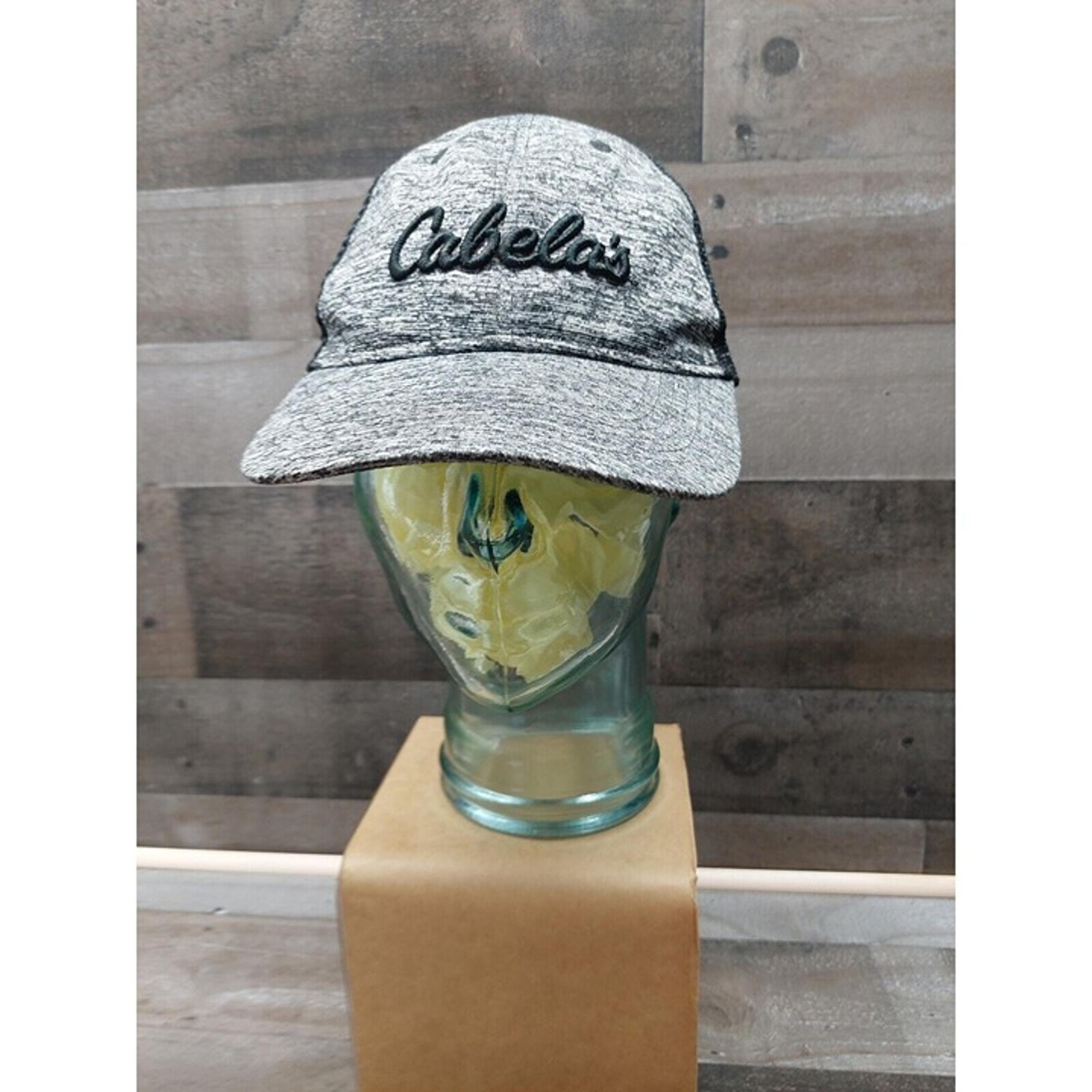 Cabela's Brand Static Grey & Black Mesh W/ Black Logo Trucker Style Snapback Hat