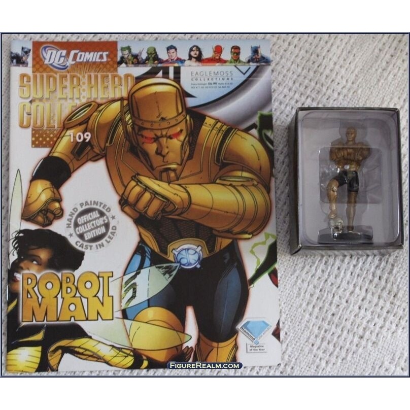Eaglemoss 1:16 DC Comics Super Hero Fig w/Book: Robotman (Cliff Steele) #109