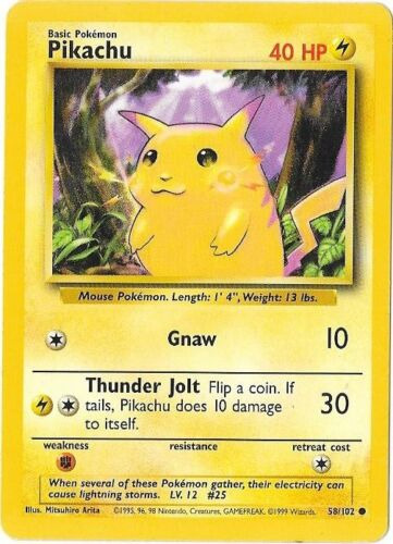 Pikachu Pokemon Card 58/102 NEAR MINT