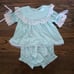 New Baby Girl Green Satin Lace Heirloom Bloomer Set, 12 Months