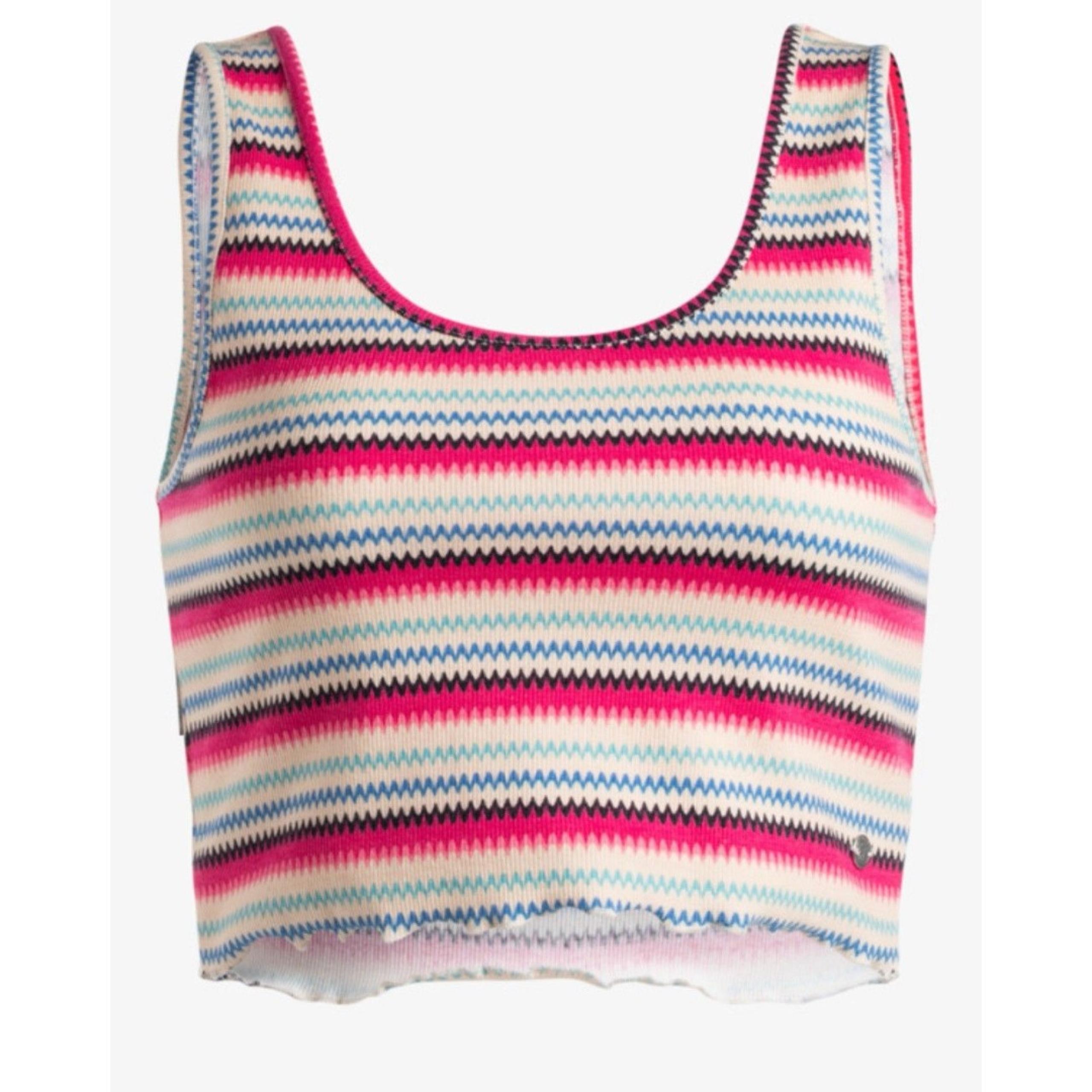ROXY Keep It Wavy Printed Ribbed Tank Top Sz Large New