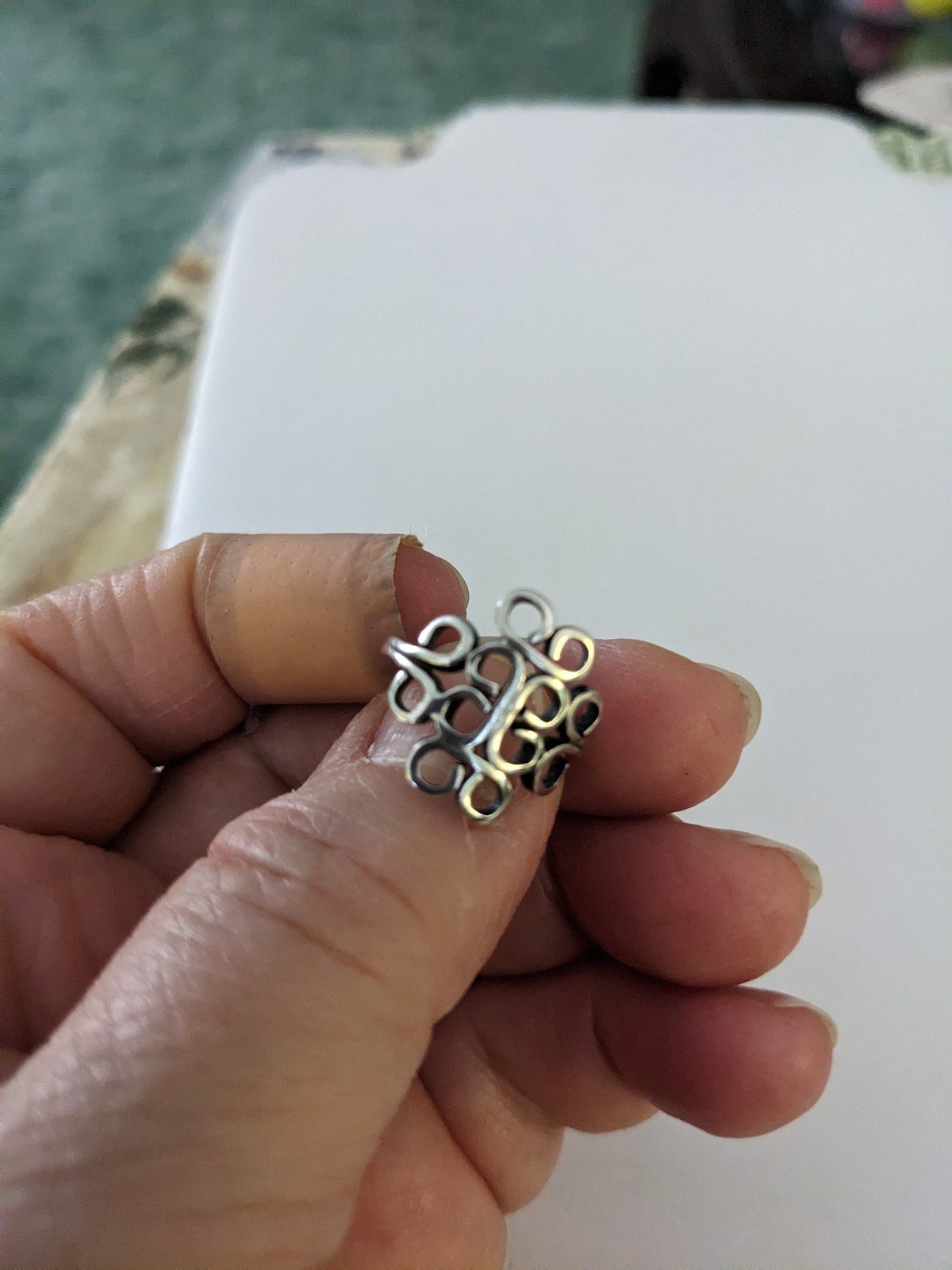 925 STERLING SILVER VINTAGE MEXICO BOHO SCROLLWORK STATEMENT RING SIZE 5 - 5.5