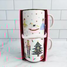 Nutcracker Ballet Coffee Cup Set of 2 Grace Teaware Mug Holiday Christmas New