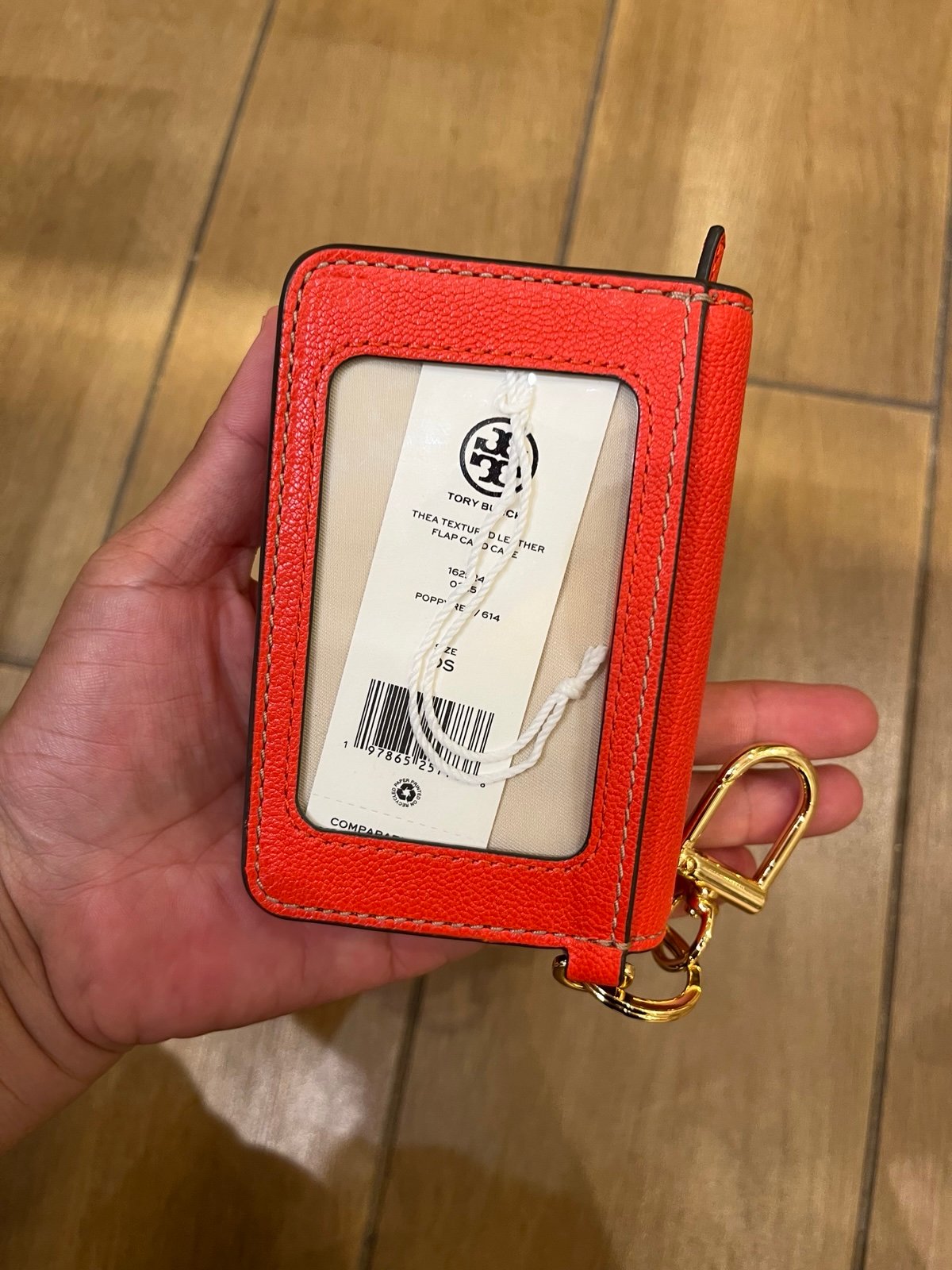 25年★Tory Burch Thea Flap Card Case 162924 Tory Burch Thea Flap Card Case In Poppy Red # 162924