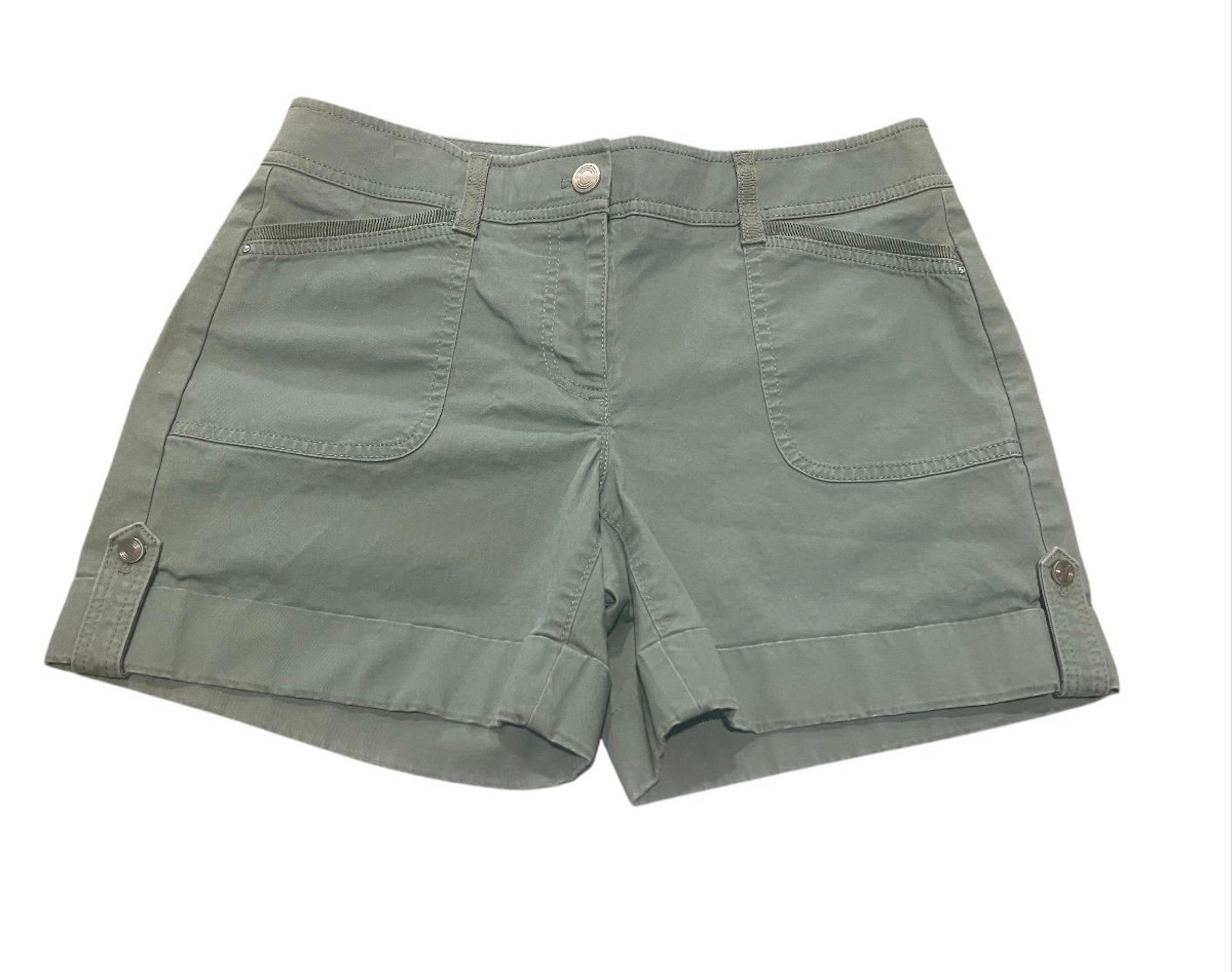 White House Black Market Women’s Ribbon Trim Chino Shorts - Olive Green Sz 4