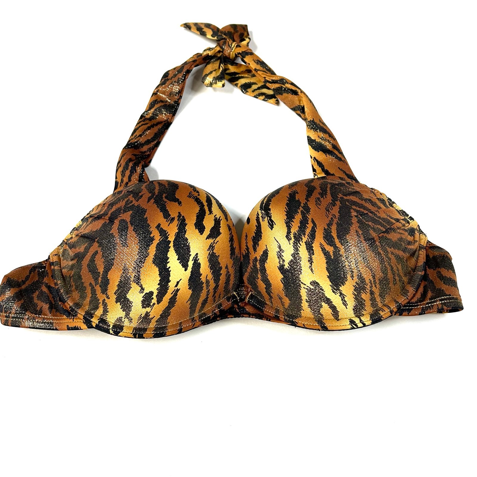 Y2K Victorias Secret 34B Bombshell Bikini Top Animal Print Brown Black Q05 #2829