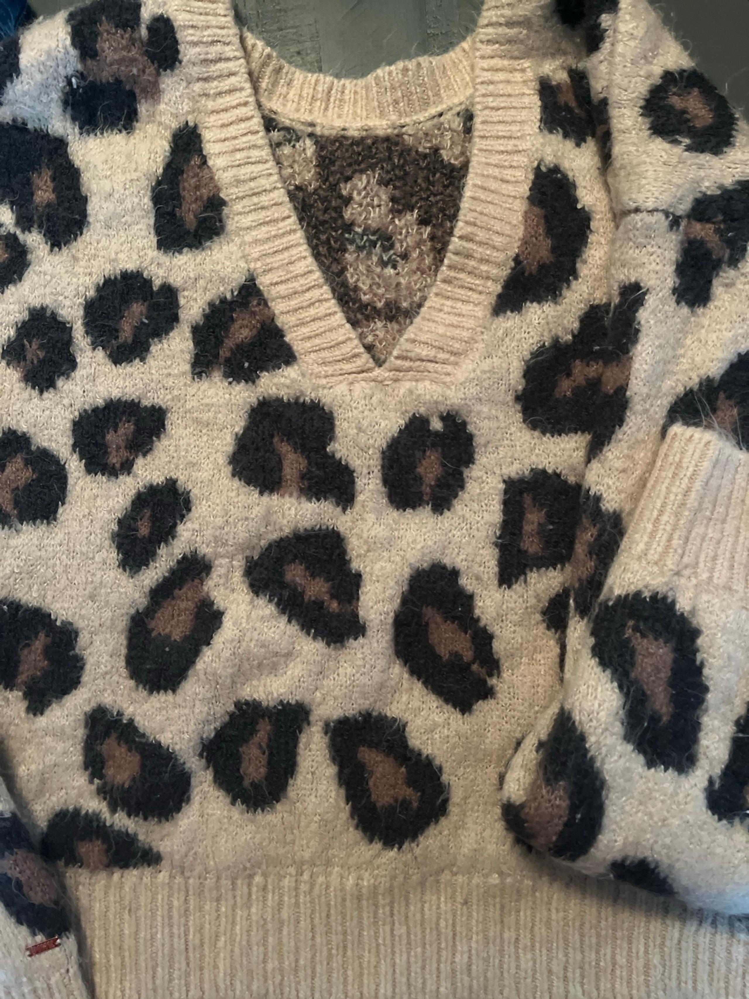 leopard print PINK sweater