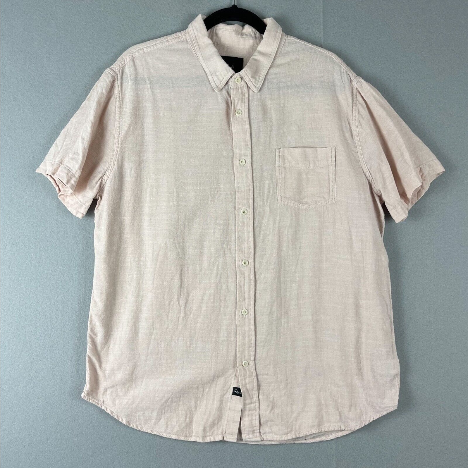 Rails Shirt Mens XL Pink Fairfax Ebi Short Sleeve Button Up Lightweight Cotton