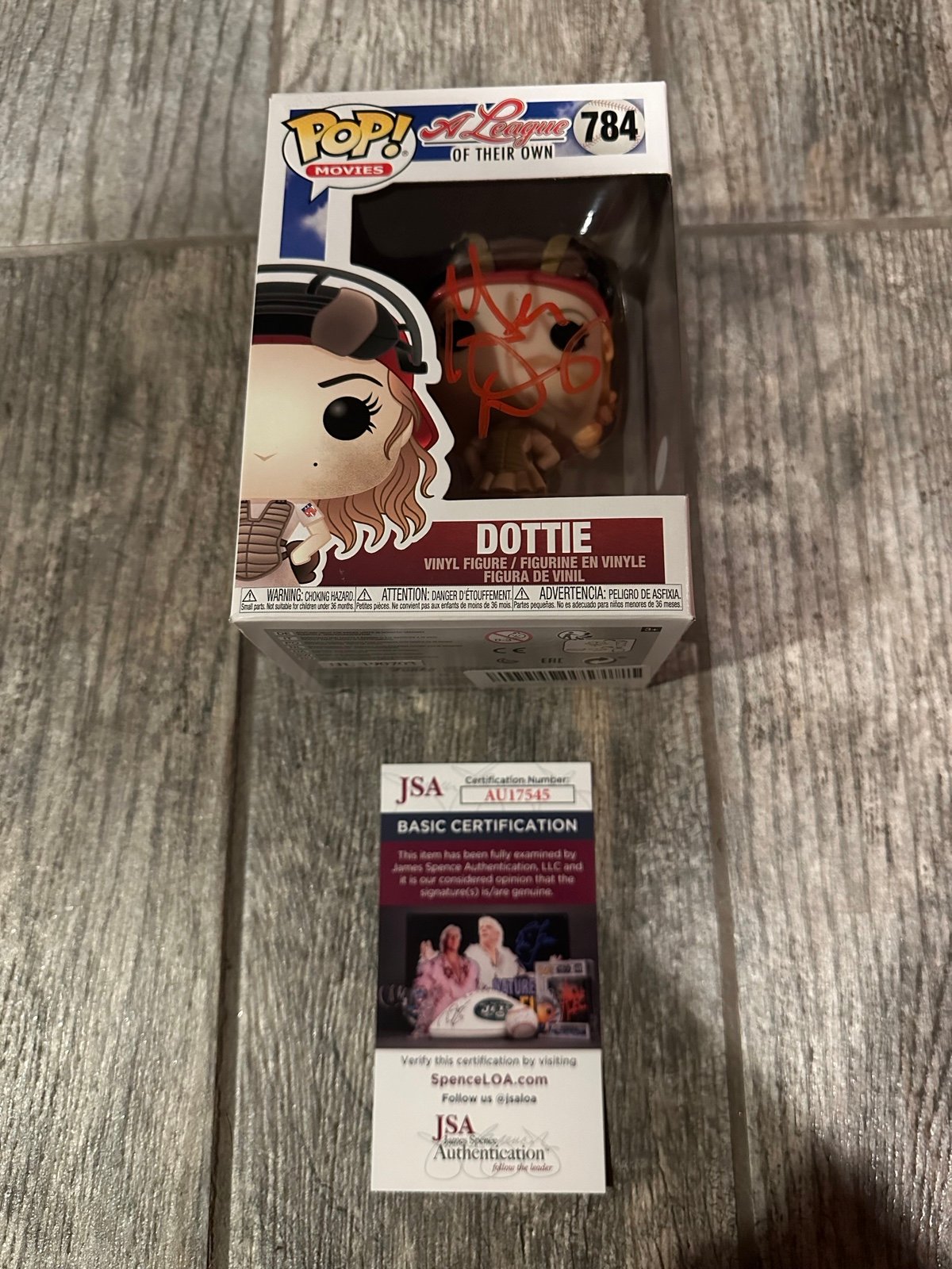 GEENA DAVIS SIGNED DOTTIE A LEAGUE OF THEIR OWN FUNKO POP JSA COA AUTOGRAPHED