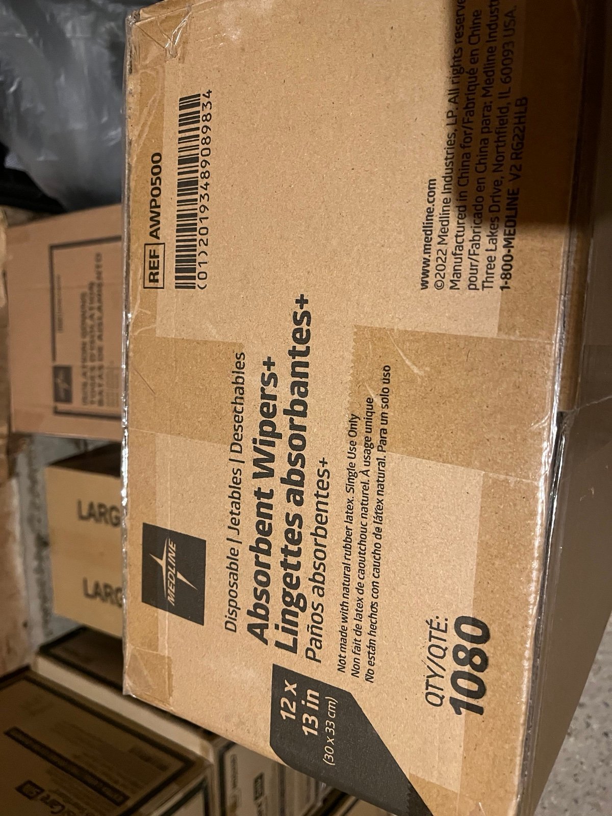 MEDLINE DISPOSABLE ABSORBENT WIPES