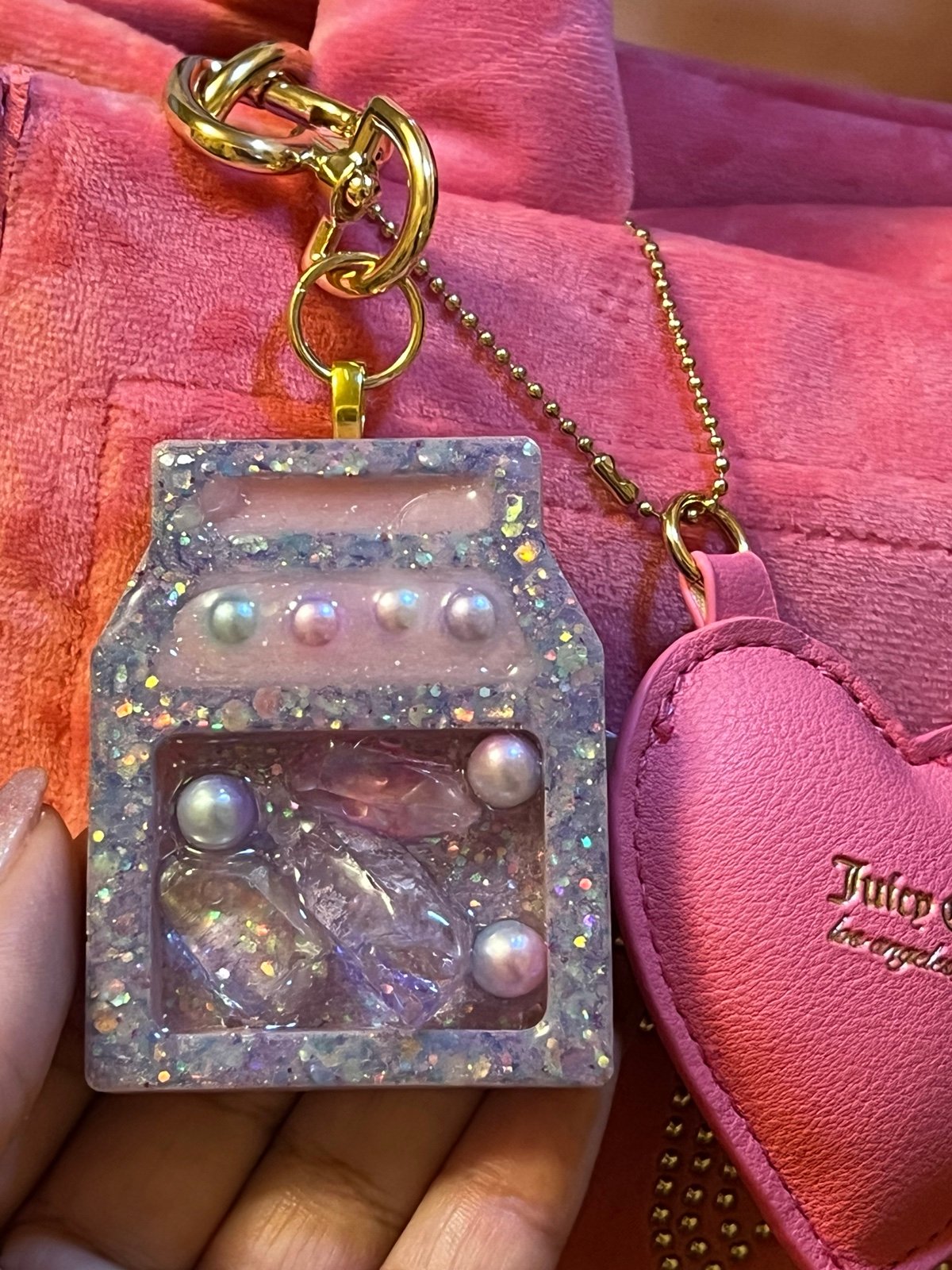 Lavender Milk Handmade Bag Charm Keychain Accessory