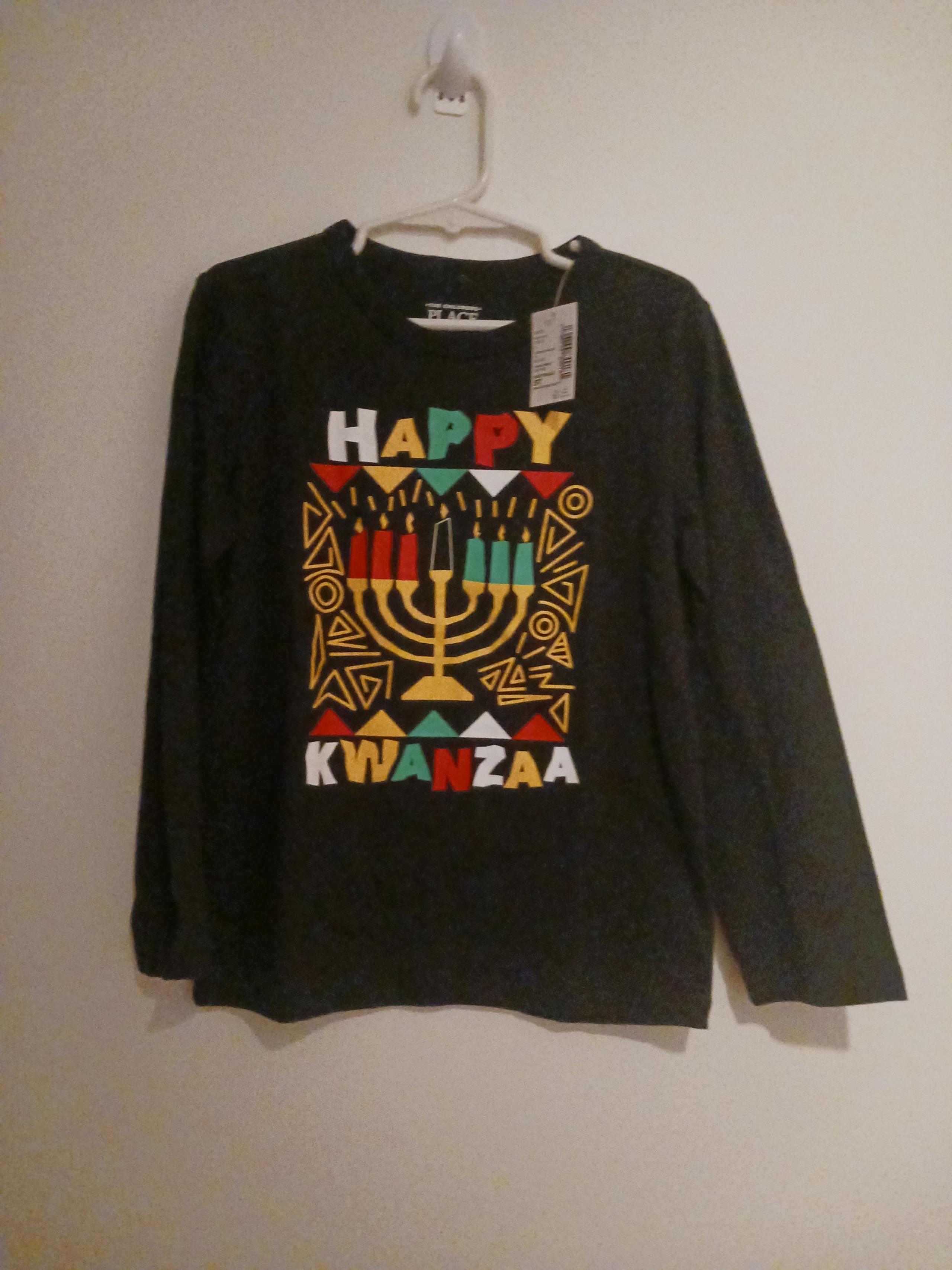 NWT Toddler Boys Happy Kwanza Graphic Tee - black