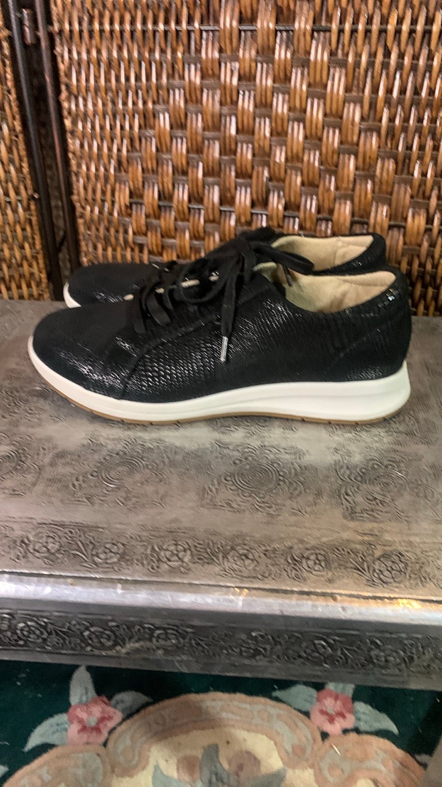 NWOT Revere Black Shiny Sneakers Size 43