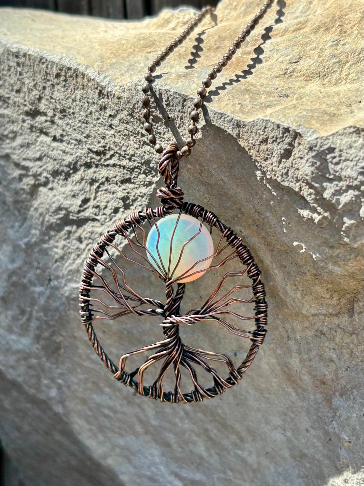 Opalite Wire Wrap Necklace