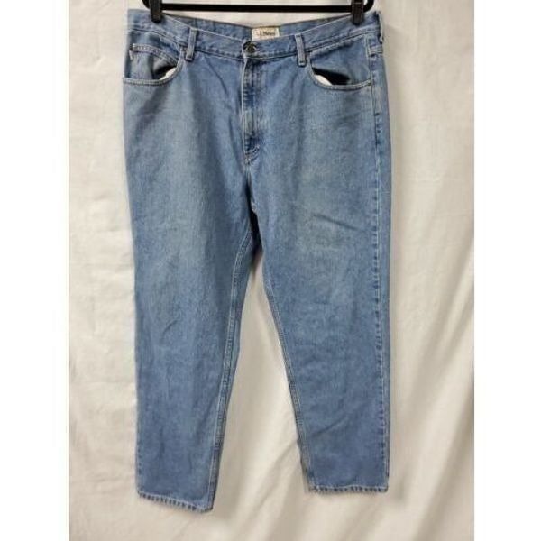 LL Bean Classic Fit Blue 5 Pocket Jeans Size 38 X 31 100% Cotton