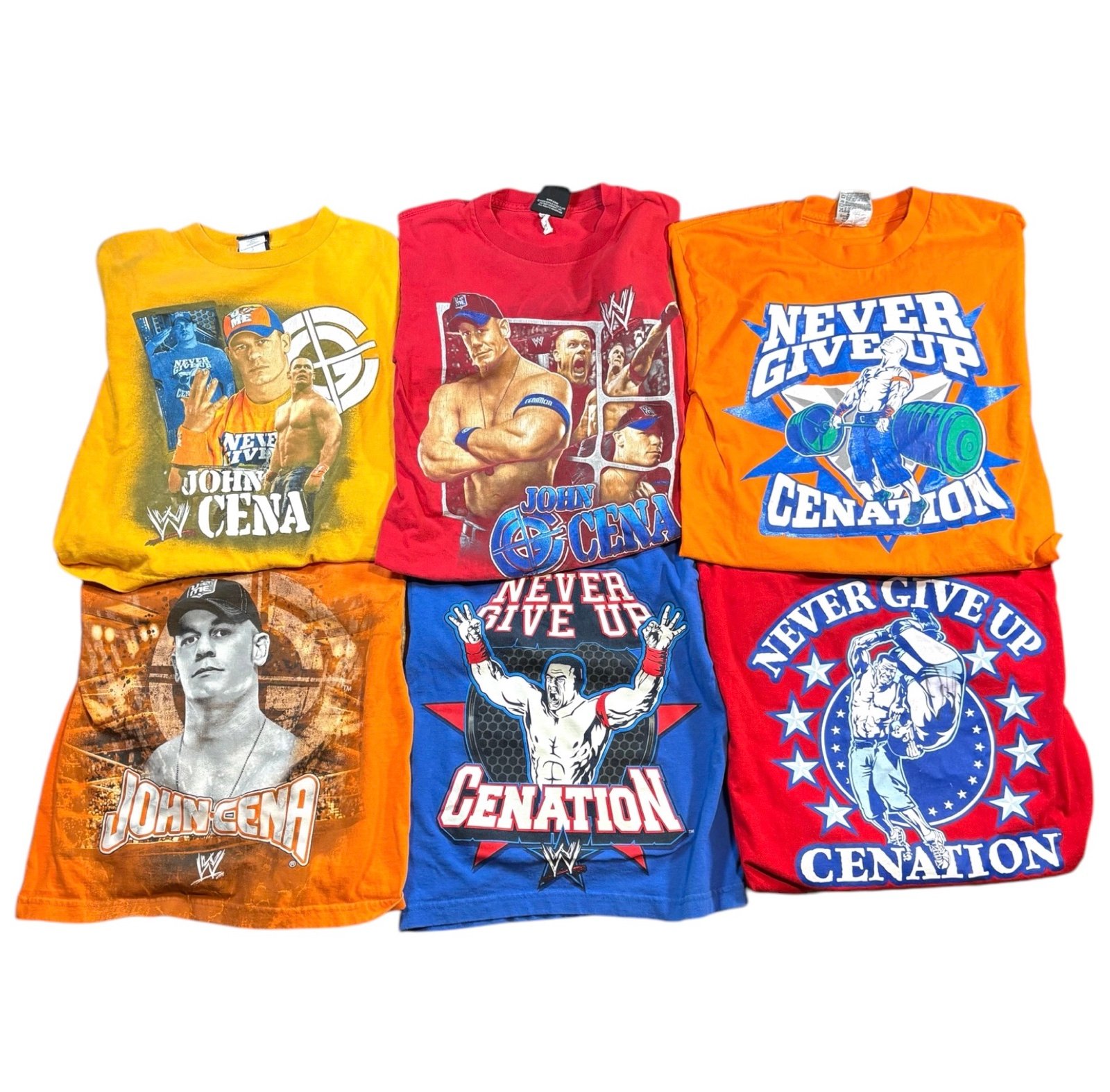 Vintage John Cena WWE Wrestling Kids Shirt Lot(6) Sizes Small-LG See Pics.(2)
