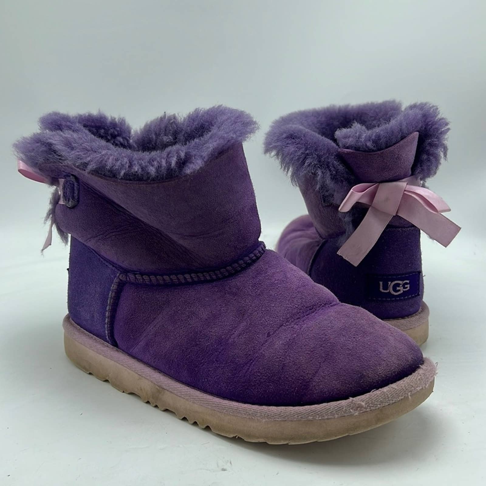 Ugg purple big girls size 4 boots