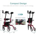 ELENKER Upright Rollator Stand Up Folding Mobility Walking Aid Seat Back Erect