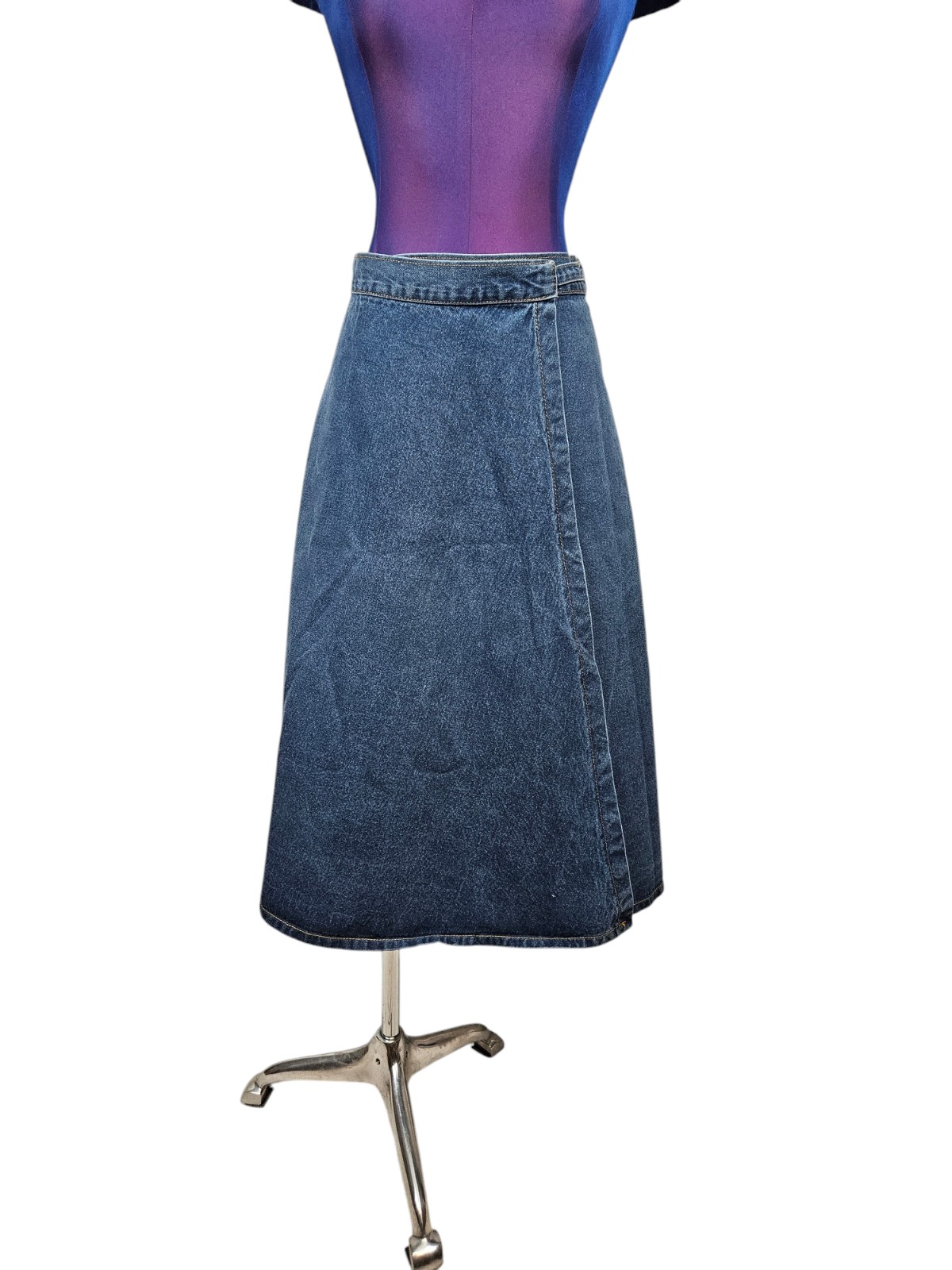 Vintage La Rose Denim Wrap Apron Midi Skirt Size 5/6 Juniors G31