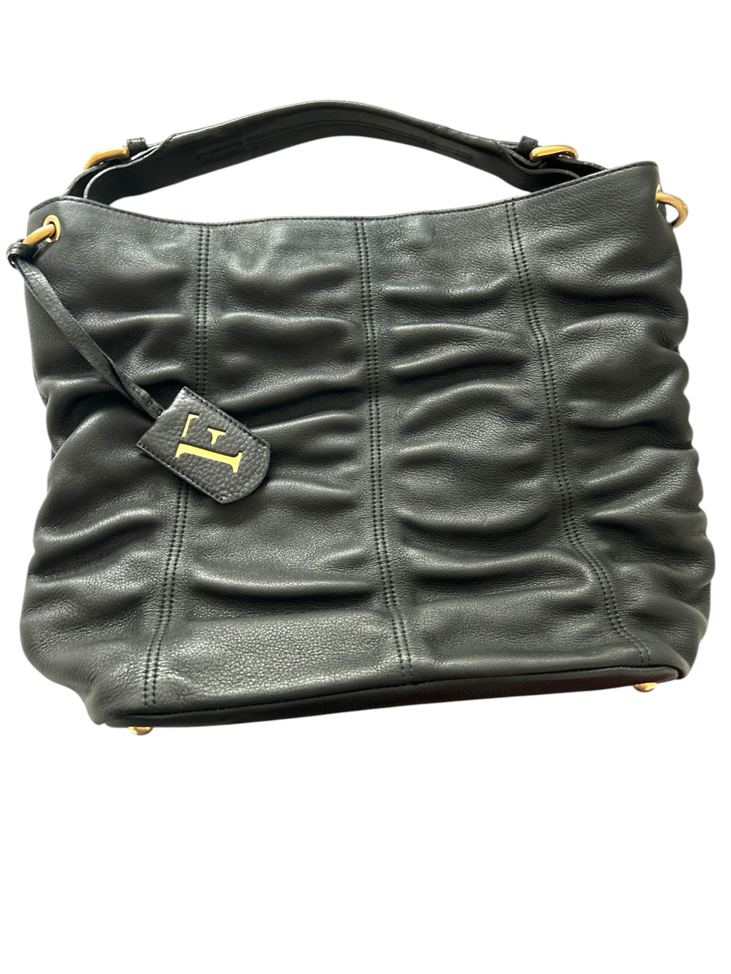 Furla Rouged Black Leather Handbag