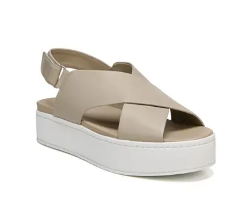 Vince Tan Platform Leather Sandals Sz 9
